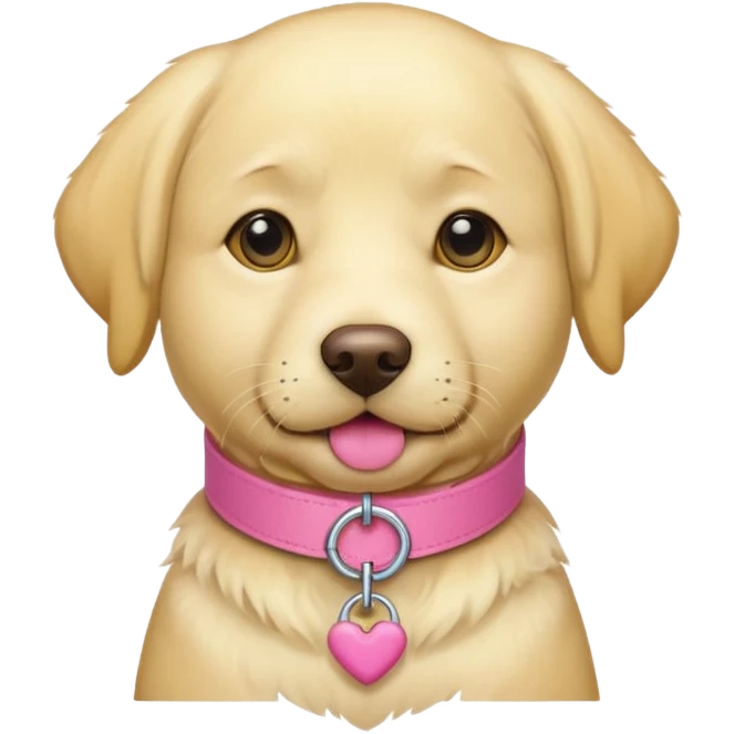 Yellow lab with pink collar emoji