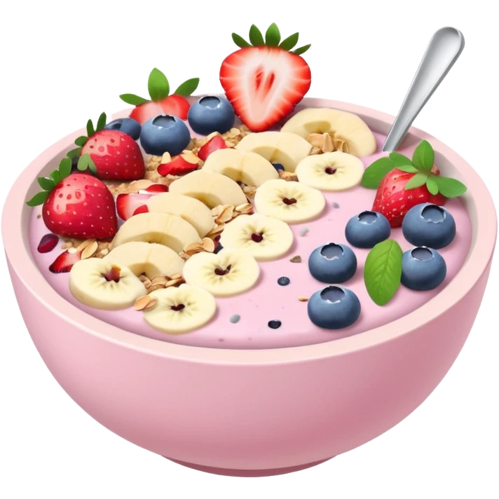 pastel pink and white smoothie bowl emoji