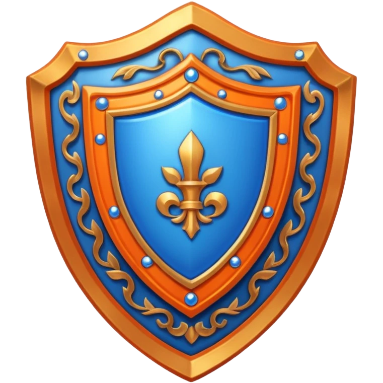 glitter blue and orange ancestor shield emoji