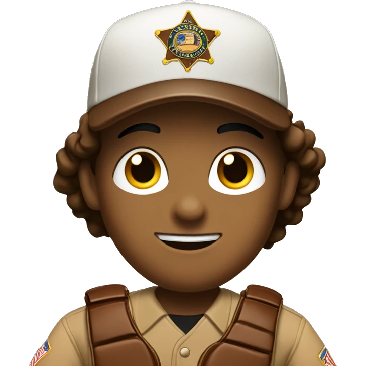 Deputy with brown uniform and baseball glove emoji