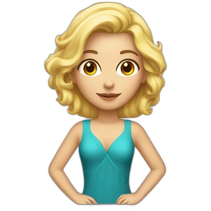 Une fille blonde avec une robe moulante  emoji