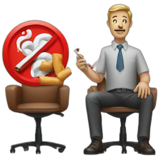 Price man and anti-smoking emoji