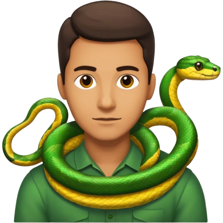 man with snake on shoulders emoji