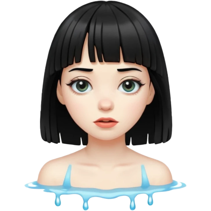 Zunbi na chuva cabelo de franjinha emoji