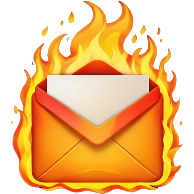 Email with fire emoji
