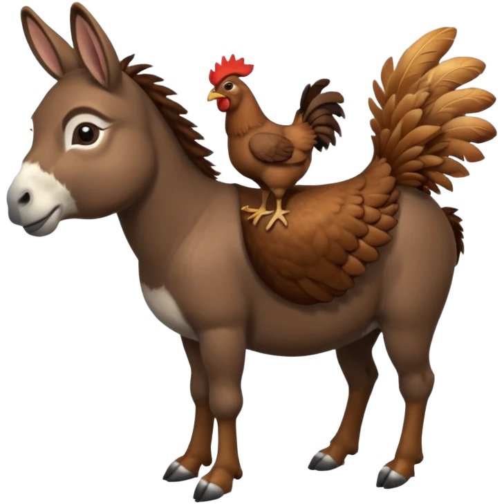 Donkey with a chicken on it emoji