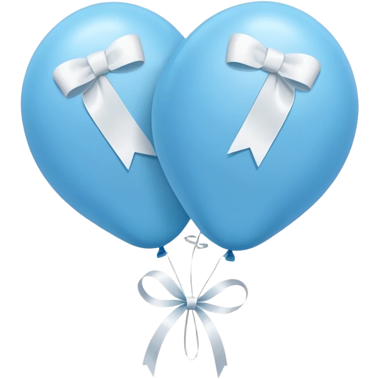 Light blue balloons tied together by a white ribbon emoji
