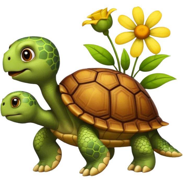 Turtle holding flowers  emoji