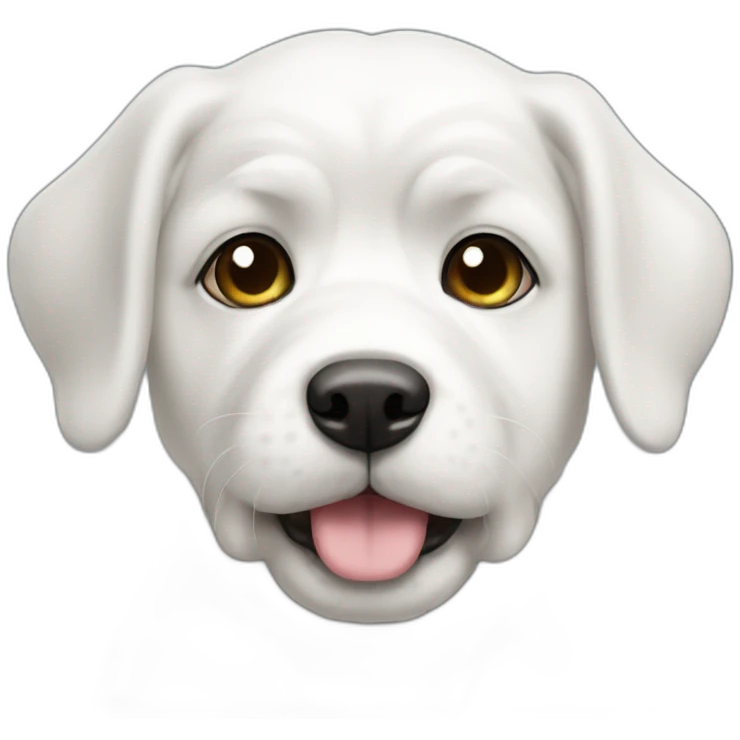White mini shnauzer with deep eyes emoji