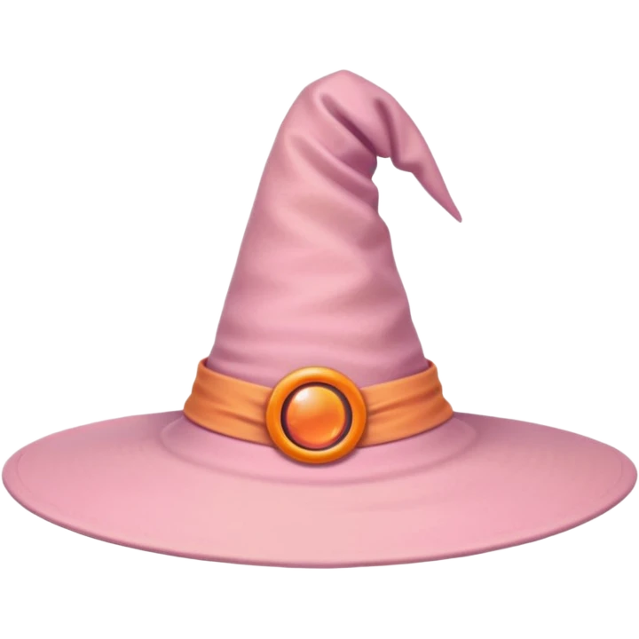 Pastel pink orange witch hat emoji