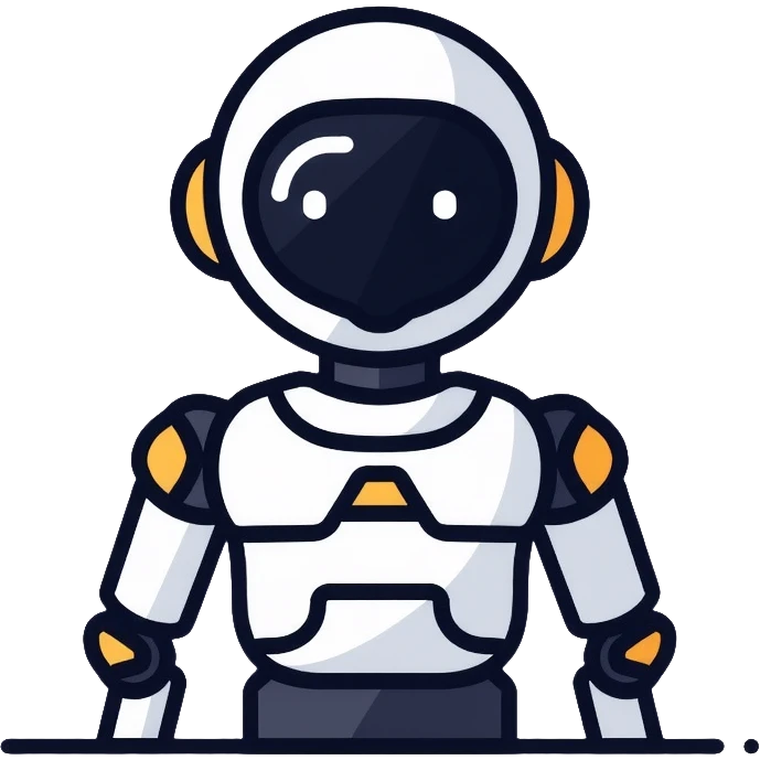 ASIMO robot, white humanoid robot by Honda with helmet-like head emoji