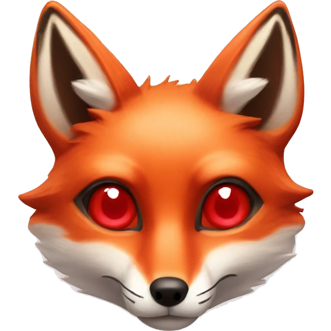 deep lush red fox face with tiny red heart in eyes emoji