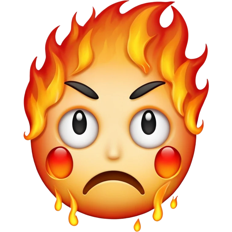 Burning sad face  emoji