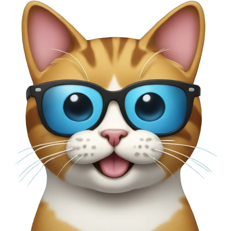 Cat with sunglasses and ice cream  emoji