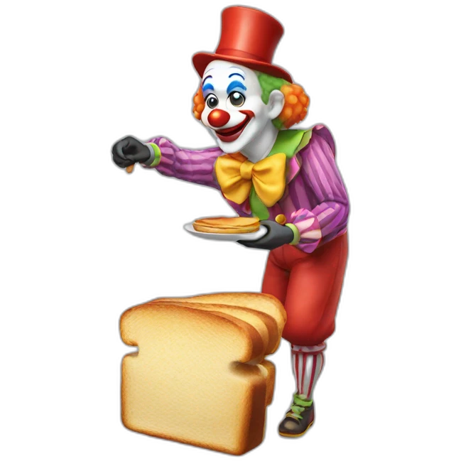Clown making toast emoji
