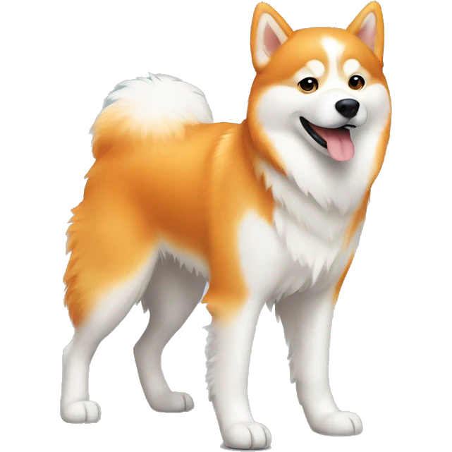 Orange fluffy husky walking  emoji