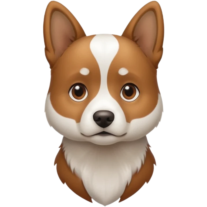 Brown and white dog emoji