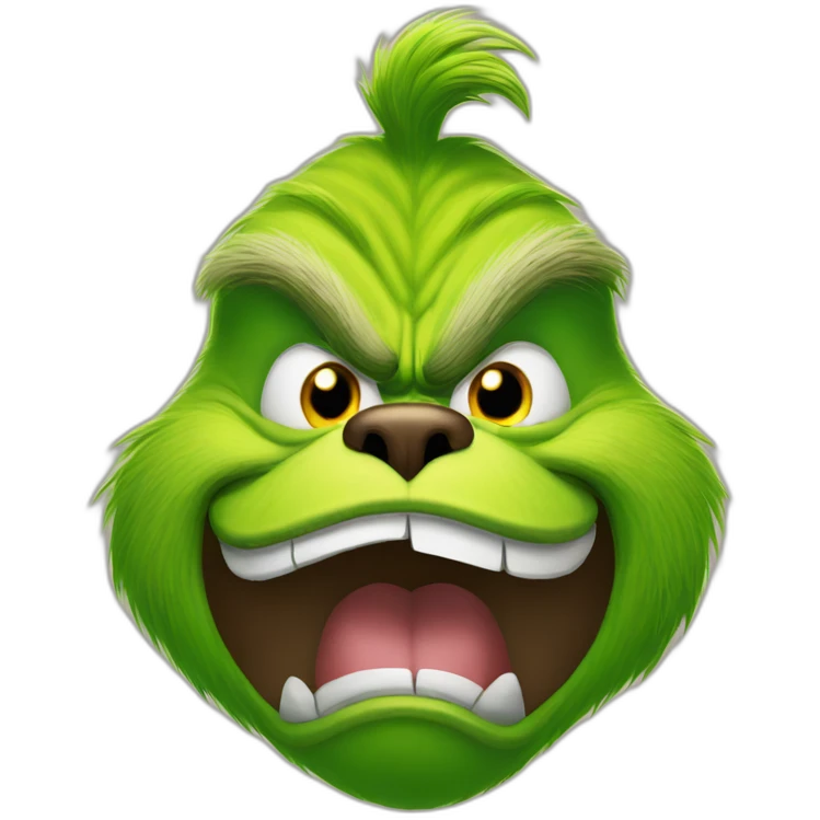 the grinch as a grizzly head emoji
