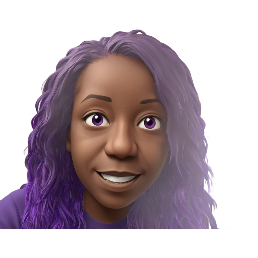 happy boy with purple hair emoji