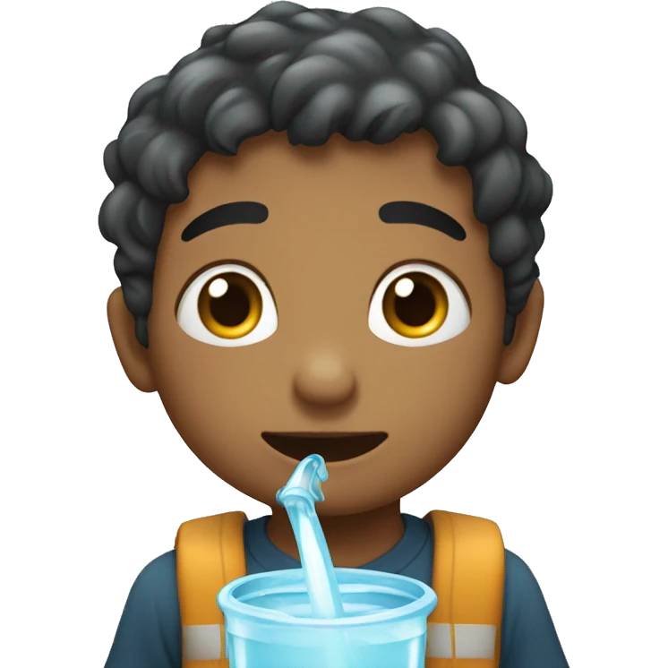 Niño tomando agua  emoji