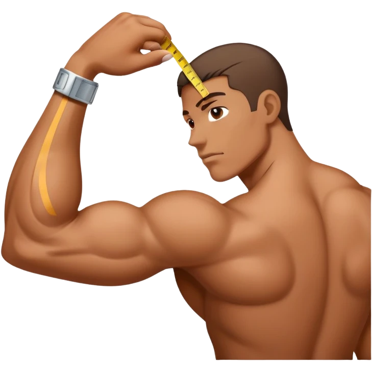 measuring tape around hand biceps emoji