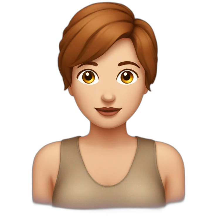femme grosse avec de grosse poitrine et des cheveux-marron emoji