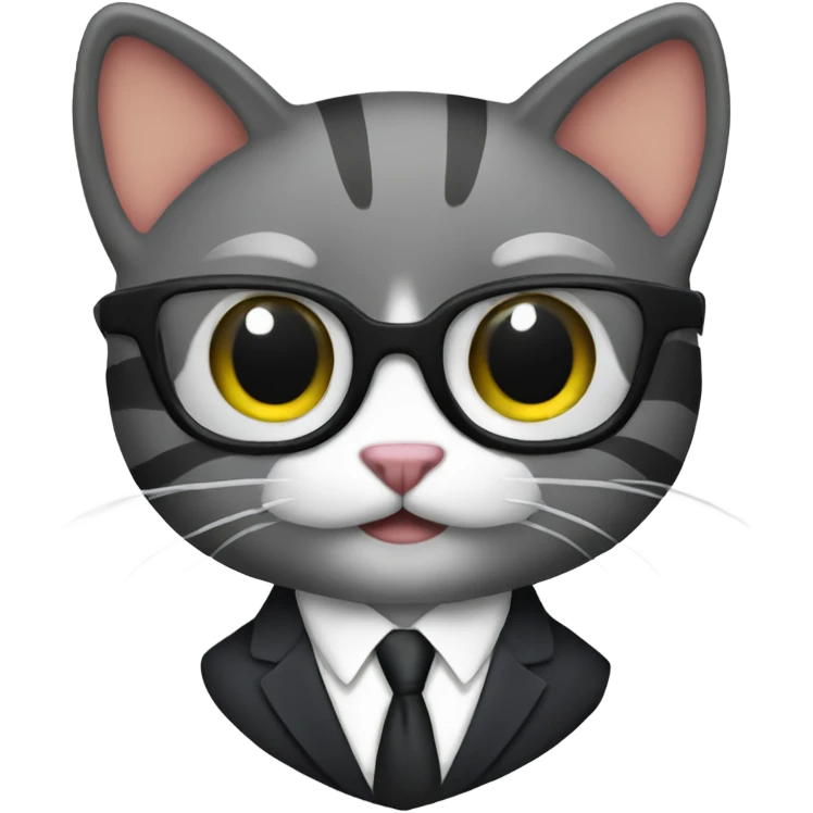 Business cat in a suit emoji