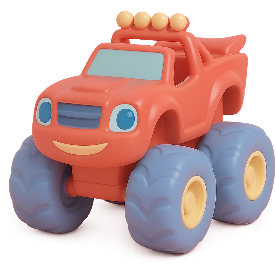 Blaze from Blaze and the Monster Machines in a vinyl figure style, toy-like, glossy finish emoji