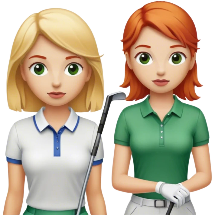 Blonde and red Girls golfer  emoji