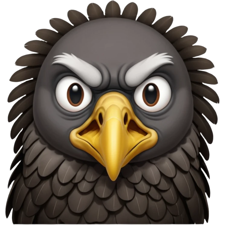 Old black angry  vulture looking to front emoji