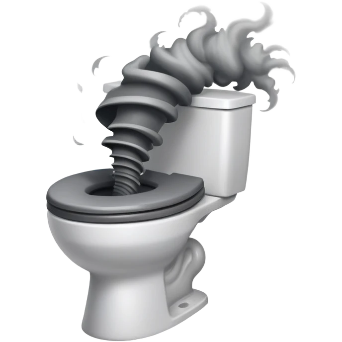 Tornado coming out of a toilet emoji