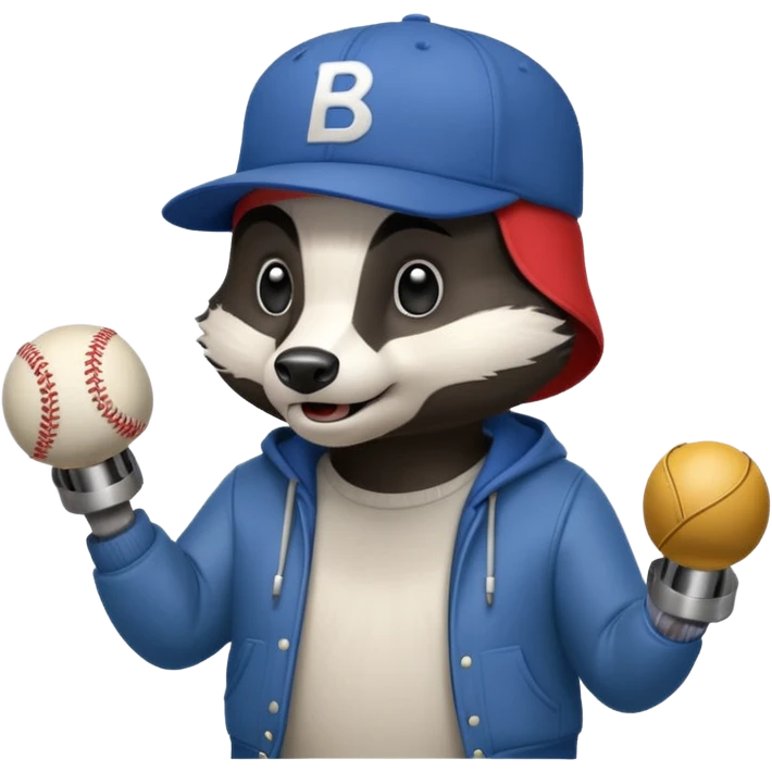 Badger in a music studio rapping emoji