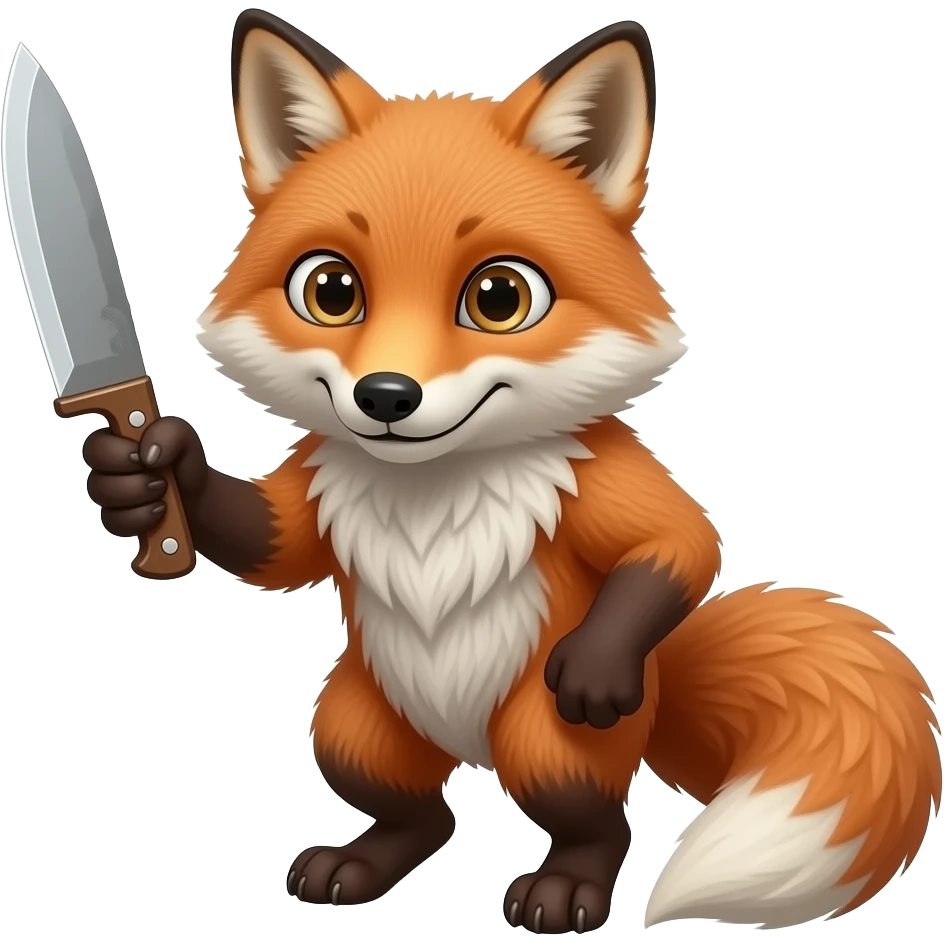 Scary Fox with knife emoji