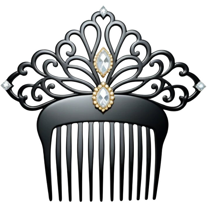 white hair comb with diamonds emoji