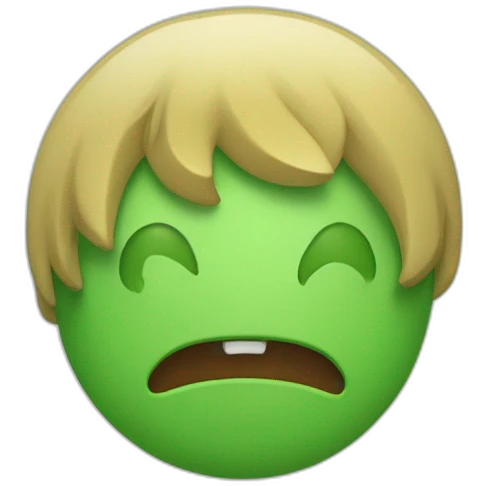 Moshi, vert avec des yeux emoji