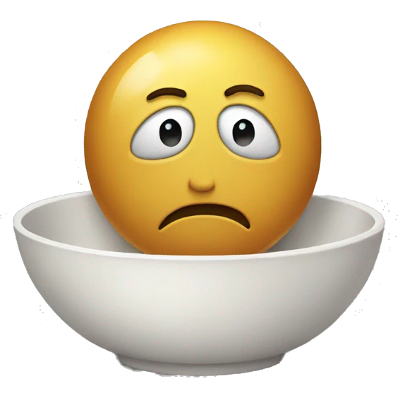 sad face with bowl emoji