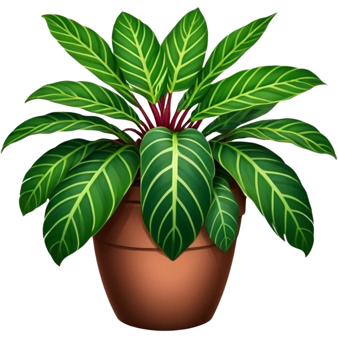 dark green Maranta leuconeura in a pot emoji
