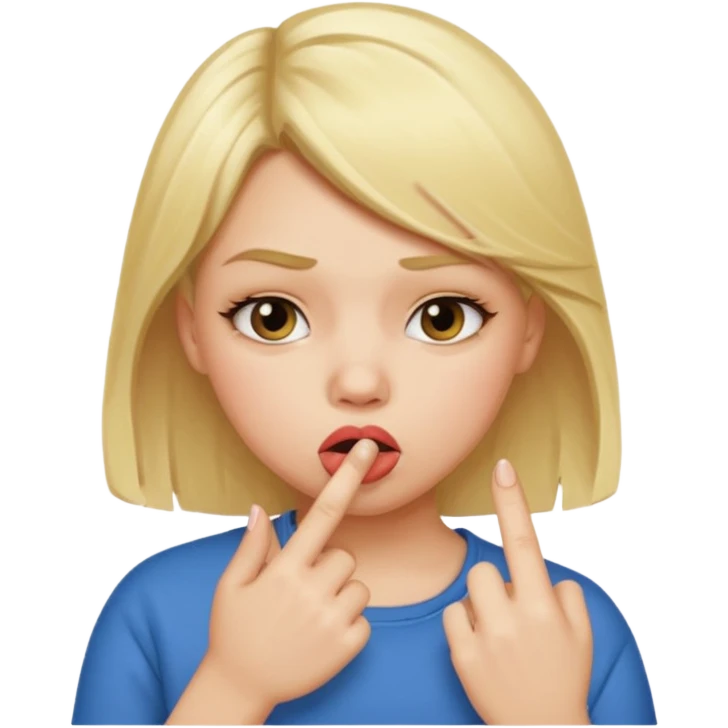 fille doigt dans la bouche chipie emoji