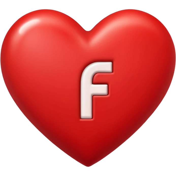 un corazon rojo con la letra f en el centro pero para un emoji{ emoji
