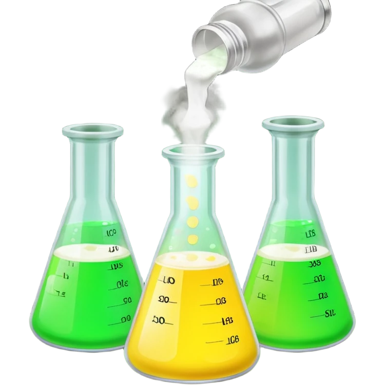 hi-lighters lemon baking soda uv light glowing formula in beaker/ test tube and baking soda in lab emoji