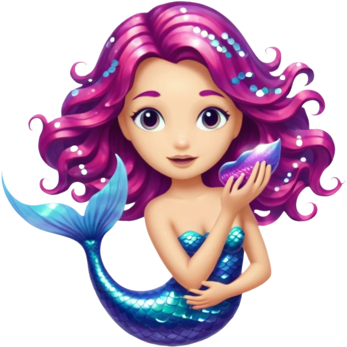 Glitter mermaid emoji