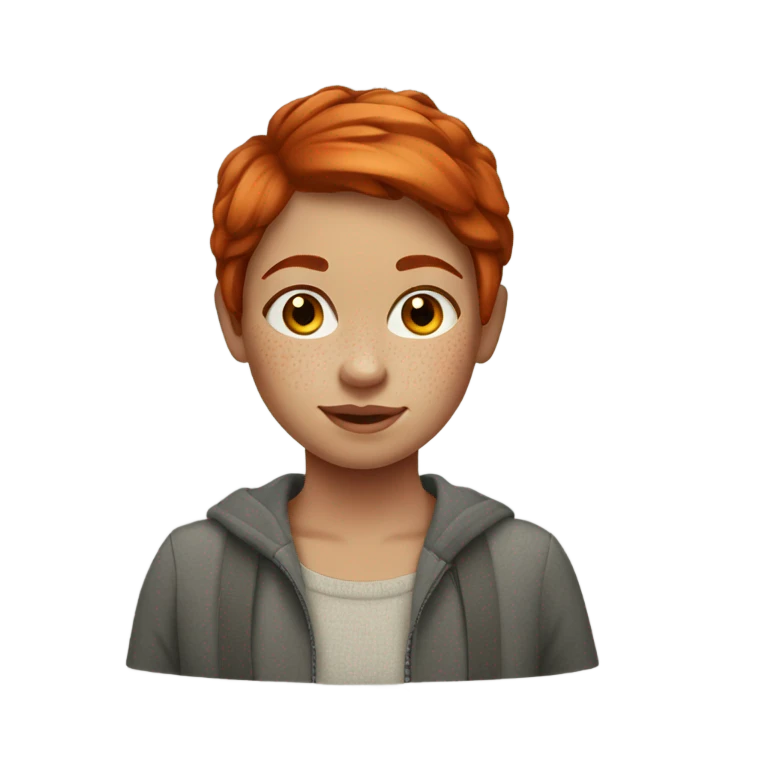 Red-haired girl, with short hair and freckles emoji