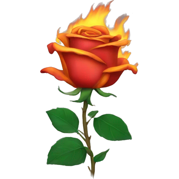 Rose on fire emoji