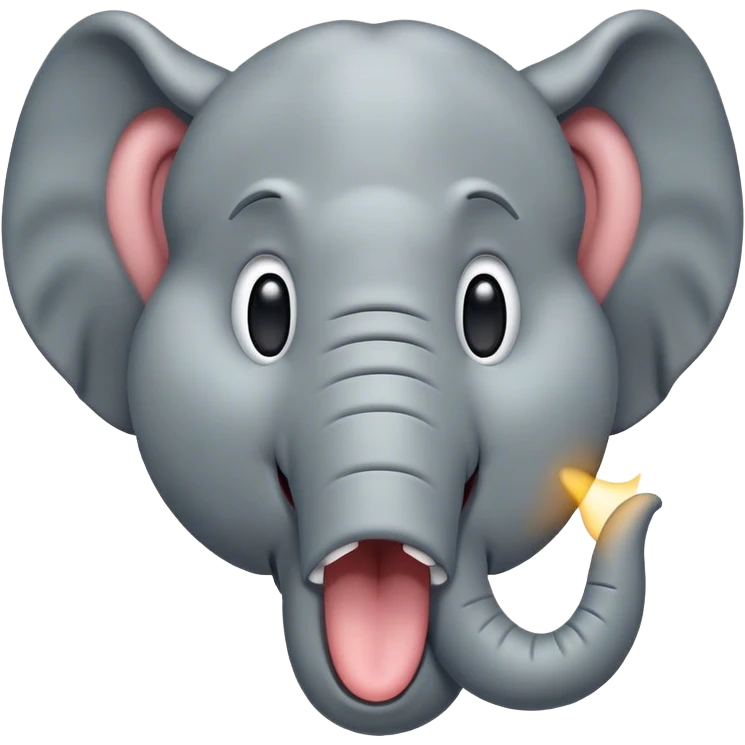 Cinematic Cute Yawning Elephant Portrait Emoji, Head tilted slightly with a dramatic, wide-open yawn, showcasing a soft, wrinkled gray hide with gently drooping ears and large, sleepy eyes, Simplified yet irresistibly adorable features, highly detailed, glowing with a soft, cozy glow, high shine, relaxed yet expressive, stylized with a touch of tender whimsy, bright and endearing, soft glowing outline, capturing the essence of a drowsy yet affectionate elephant, so drowsy it feels like it could stretch out of the screen and curl up for a nap! emoji