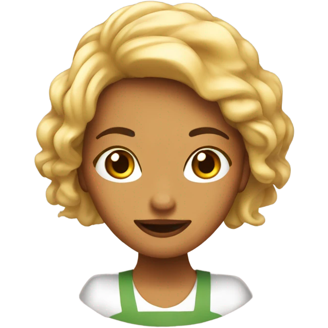 Chica pelo ondulado tomando café emoji