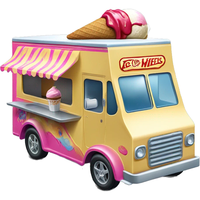 Hot wheels style 1917 ice cream food truck emoji