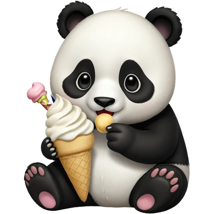 Panda eating ice cream emoji
