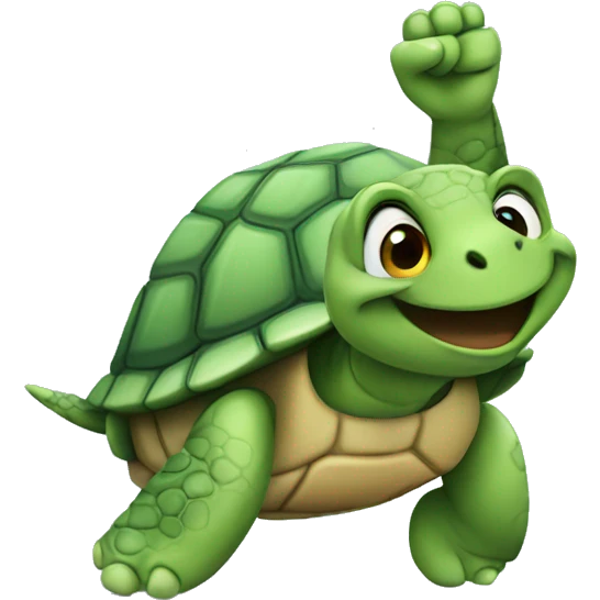 turtle waving bye emoji