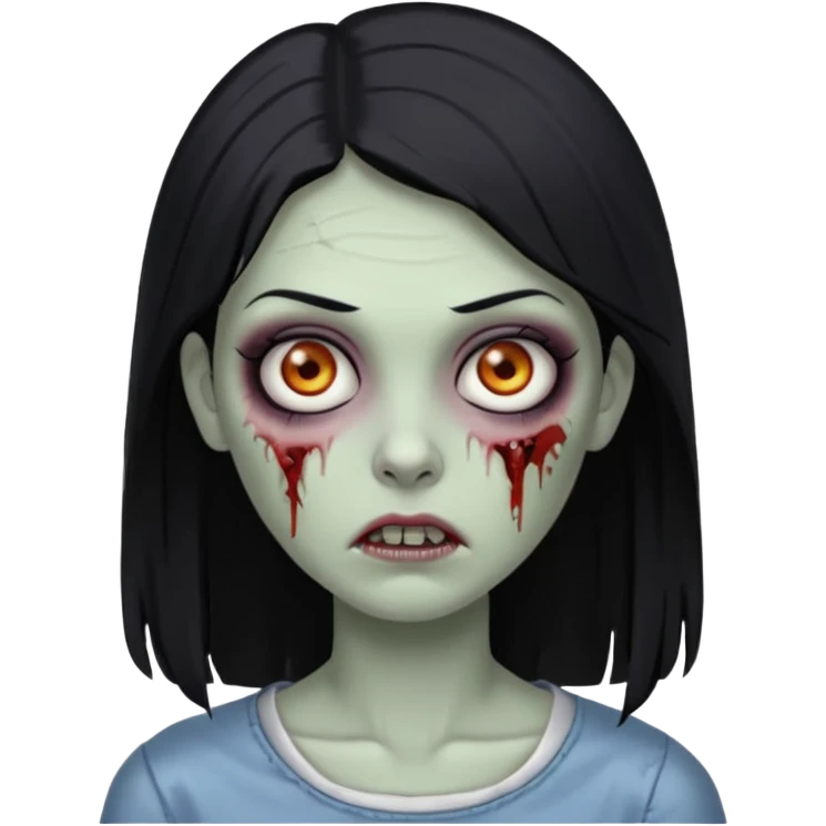 🧟‍♀️ zumbi de cabelo liso femina emoji