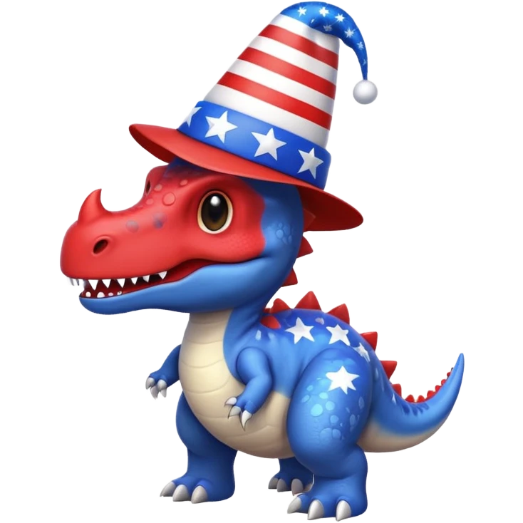 Dinosaur on 4th of july emoji